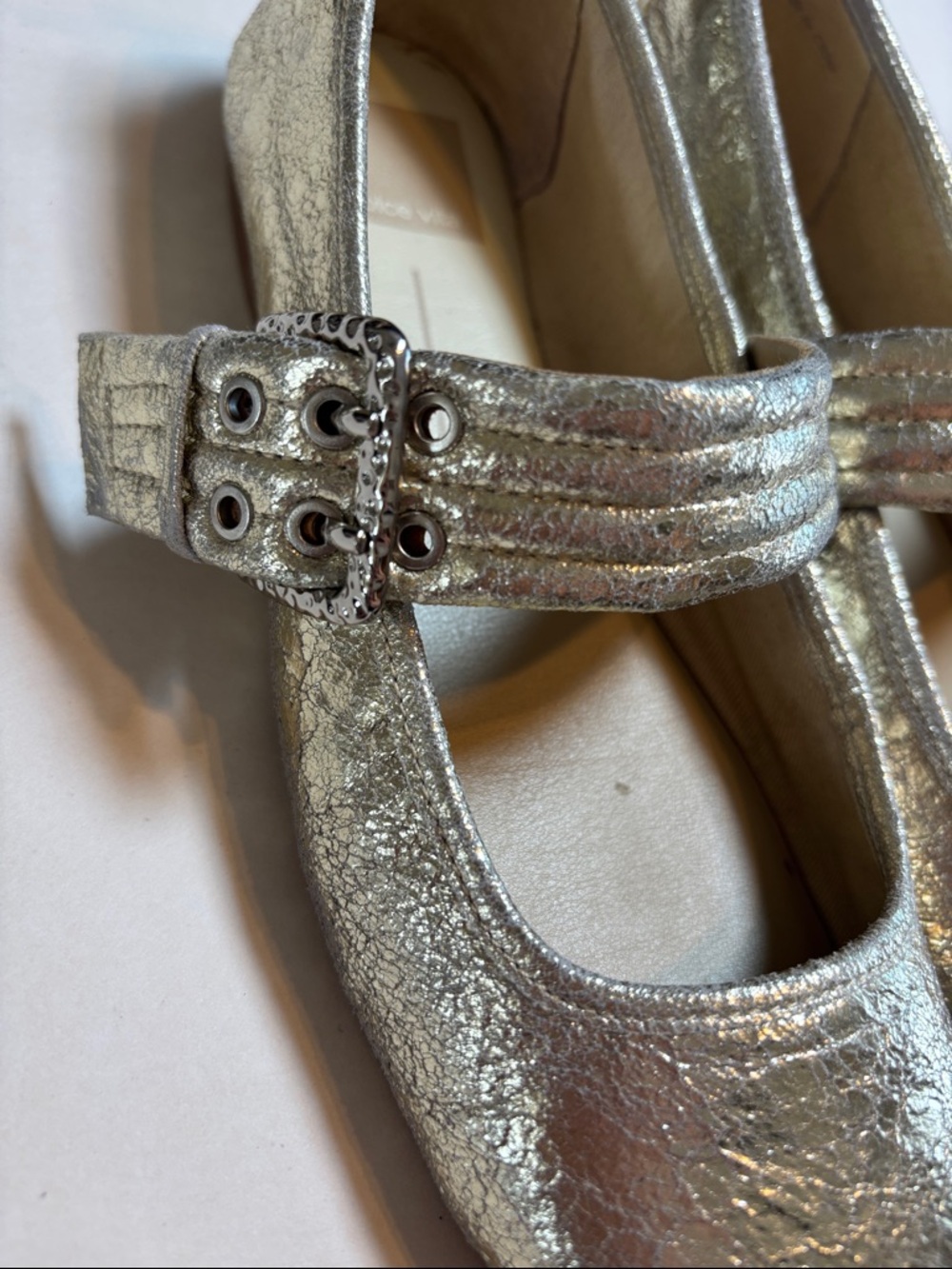 Dolce Vita Arora Silver Metallic Mary Jane Flats Women Size 6.5 - Picture 3 of 14